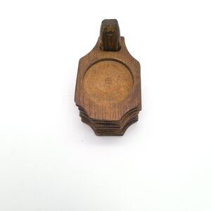 Vintage MCM Wood & Cork Stacking Coasters - Set of 6 - Made in Japan